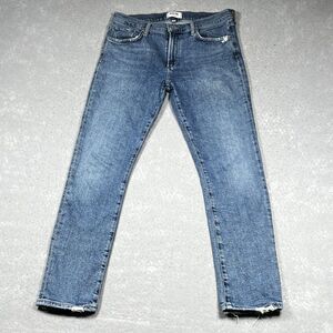Agolde Jeans Womens 28 Blue Toni Skinny Made in USA Light Wash Stretch Raw Hem